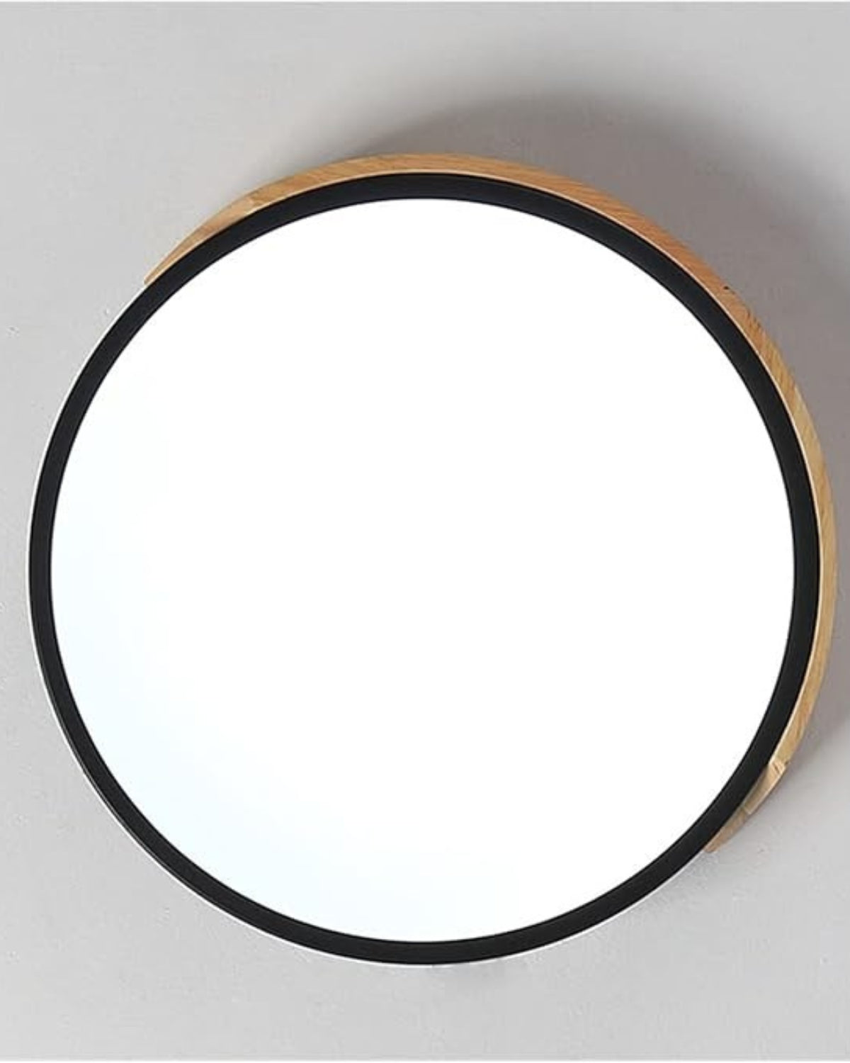 Ronde opbouwplafondlamp met houten accent en geïntegreerde LED – Moderne platte armatuur in 9, 12, 16, 20 en 24 inch maten voor Liv | Thomler