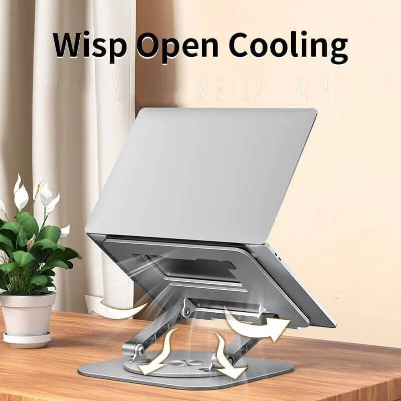 Aluminium laptopstandaard met 360 graden draaibare houder
