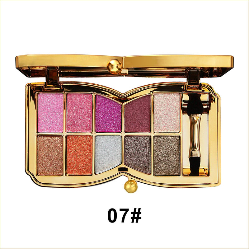 10-Color Glitter Eyeshadow Palette Shimmer Mineral Makeup for Parties Weddings Everyday Looks Highly Pigmented Long-Lasting Eye Shadow | Thomler