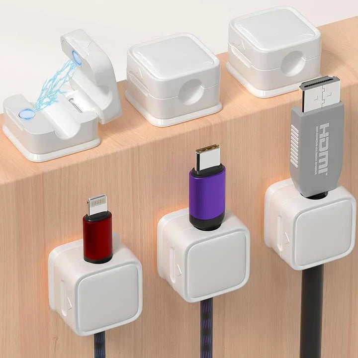 Kabel-Organizer-Clips mit starkem Magnet, 3er-Pack für Schreibtisch-Kabelmanagement, USB-Kabelhalter für Home-Office & Schreibtisch | Thomler