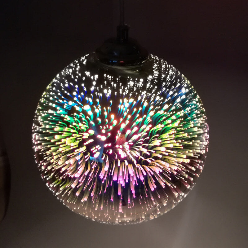 Hanging Ceiling Fixture with Multicolor Glass Shade and Height-Adjustable Cord for Kitchens, Dining Areas, Bars, and Cafés | Thomler