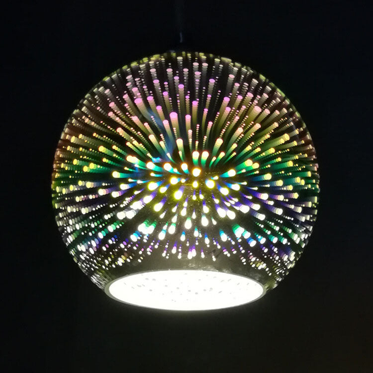 Hanging Ceiling Fixture with Multicolor Glass Shade and Height-Adjustable Cord for Kitchens, Dining Areas, Bars, and Cafés | Thomler
