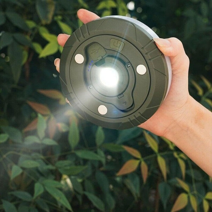 Rechargeable LED Lantern Flashlight with 33-Foot RGB String Lights & Power Bank for Camping Tents Festivals Outdoor Adventures Magnetic Hook | Thomler