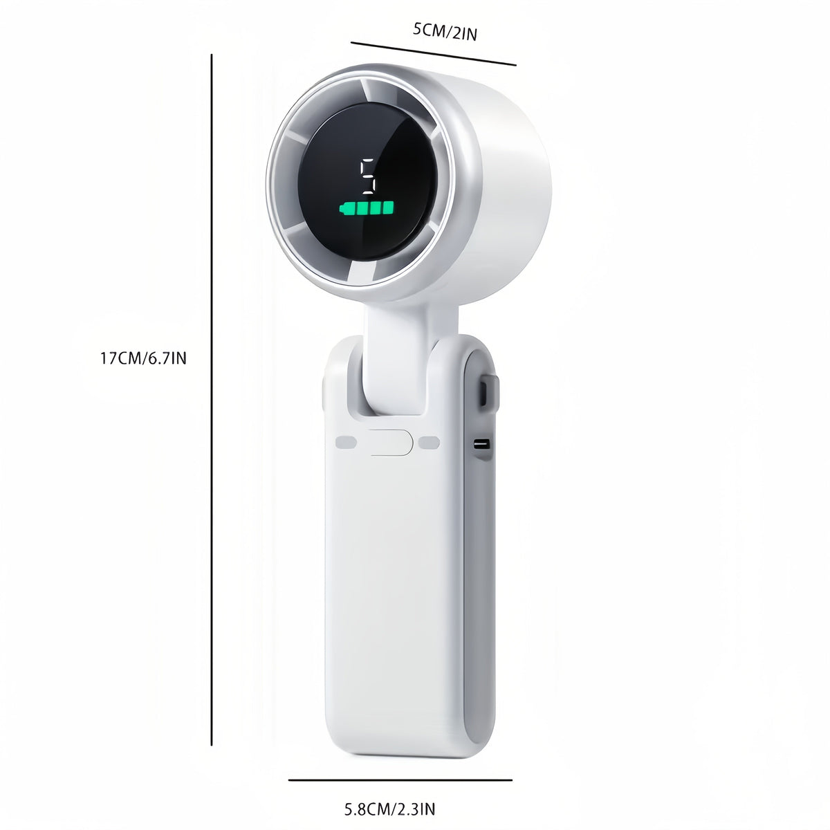 Tragbarer, wiederaufladbarer Handventilator – 5-stufiger USB-Tischventilator für Reisen und Outdoor-Aktivitäten