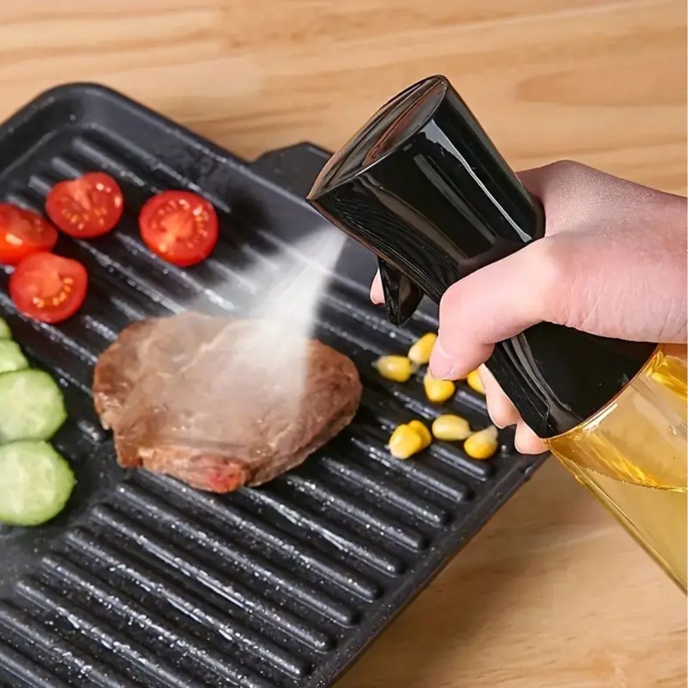 Glass Kitchen Spray Bottle for Cooking Oil Vinegar Dressing 3.5oz Fine Mist Dispenser Refillable for Air Fryer Grilling Baking Salad Prep | Thomler
