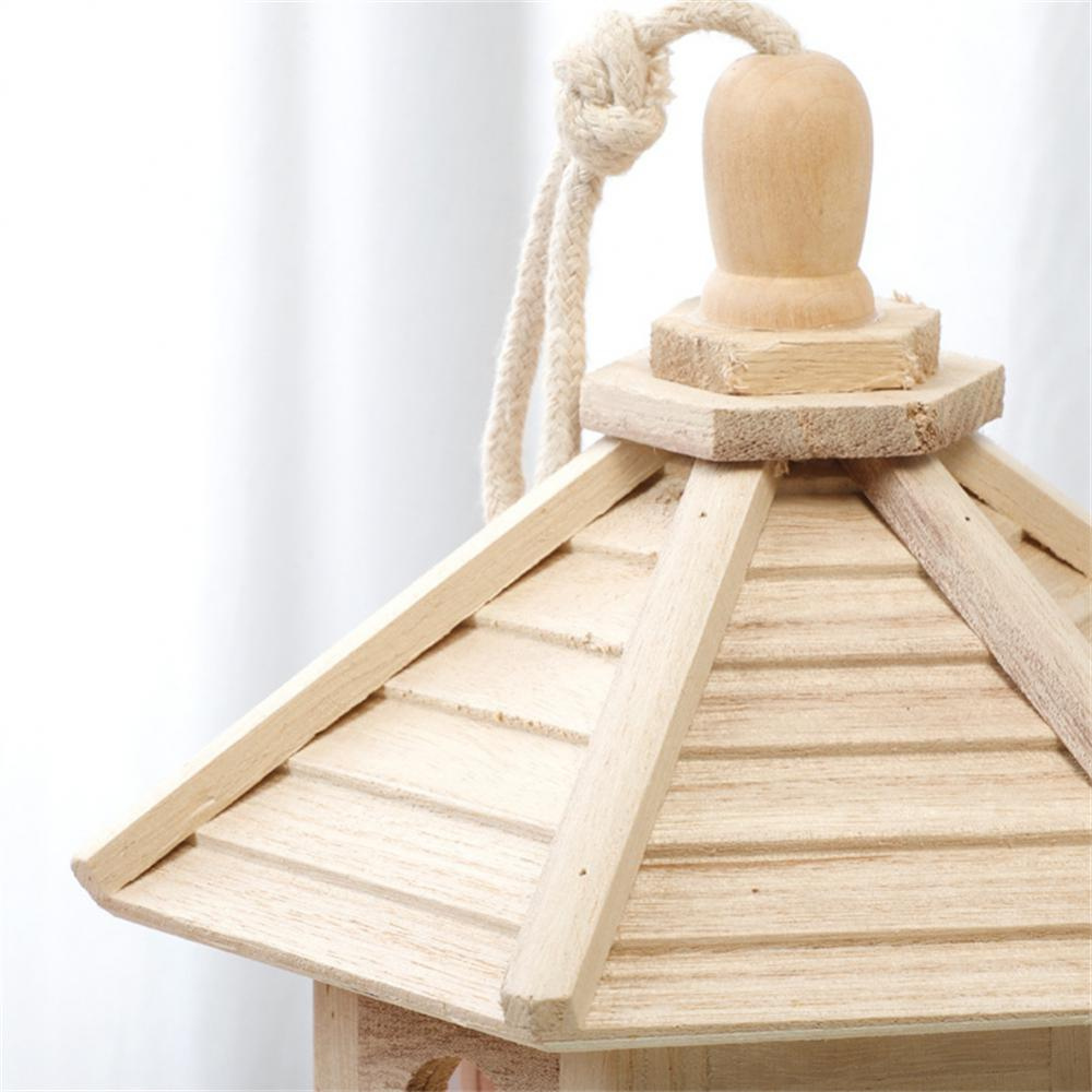 Wooden Bird Feeder with Clear Viewing Panel