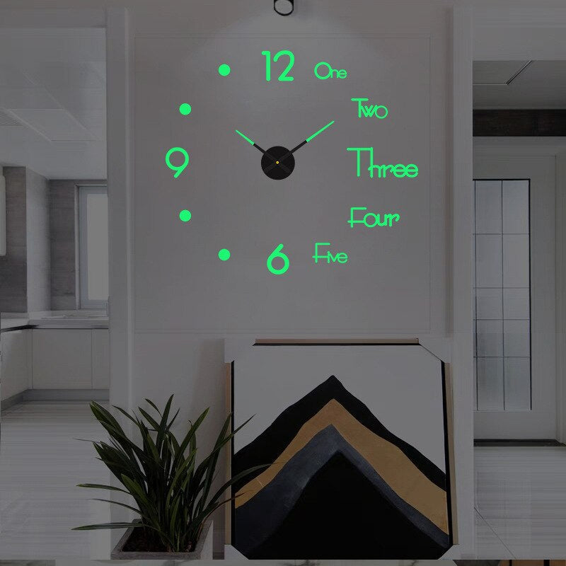 Übergroße geräuschlose Wanduhr für Zuhause & Büro – Anpassbares 3D-Layout mit modernem schwarzem Finish – Perfekt für offene Wohnbereiche und modernes Design | Thomler