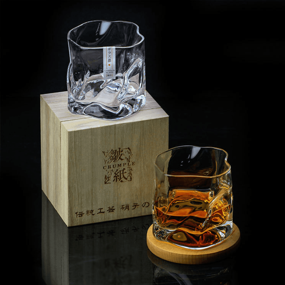 Handgeschliffener Whiskey-Tumbler aus Kristallglas mit traditionellem Facettenschliff für die Hausbar | Thomler