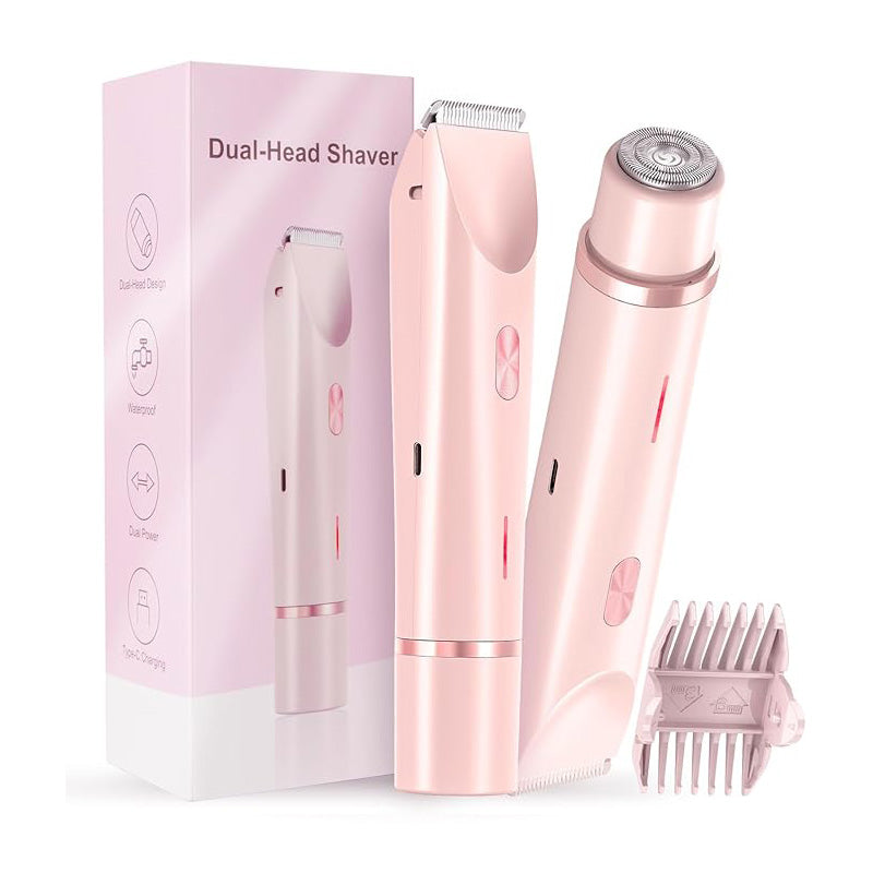 Rechargeable Dual-Head Precision Trimmer for Face, Underarms & Bikini Line – Waterproof IPX7, USB-C Fast Charging, Gentle on Sensitive Skin | Thomler