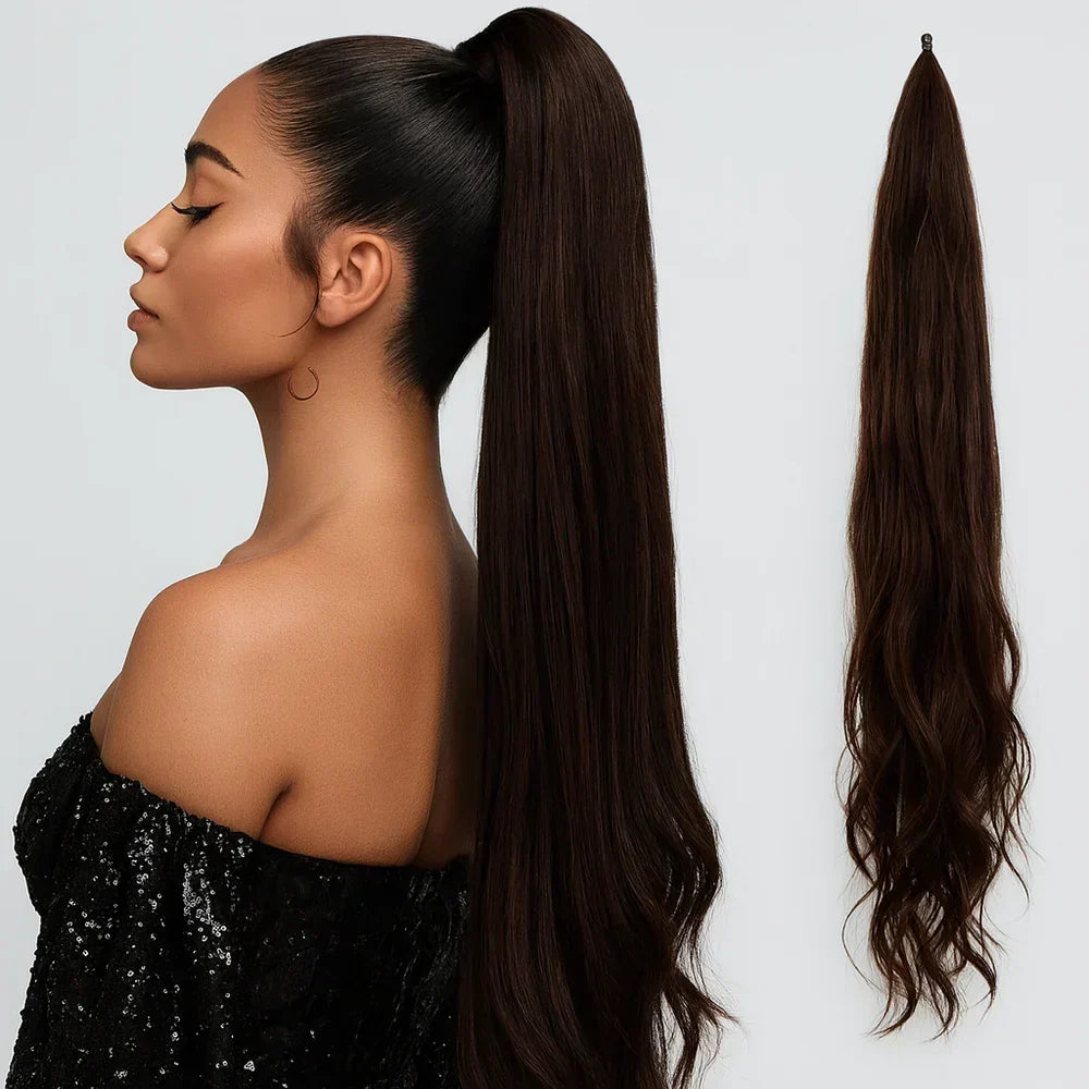 Ponytail Extension with Clip Attachment and Invisible Hairpins, Storage Bag Included