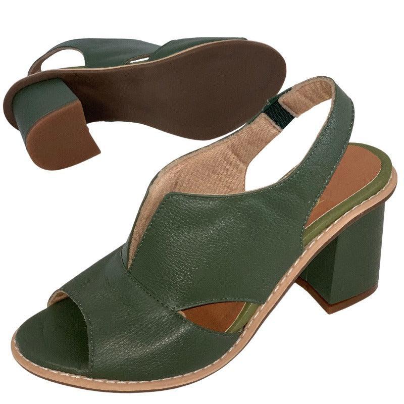 Damen-Sandalen mit Blockabsatz und offener Zehenpartie für Arbeit & besondere Anlässe, gepolstertes Fußbett, stabiler Absatz, eleganter Abendschuh | Thomler