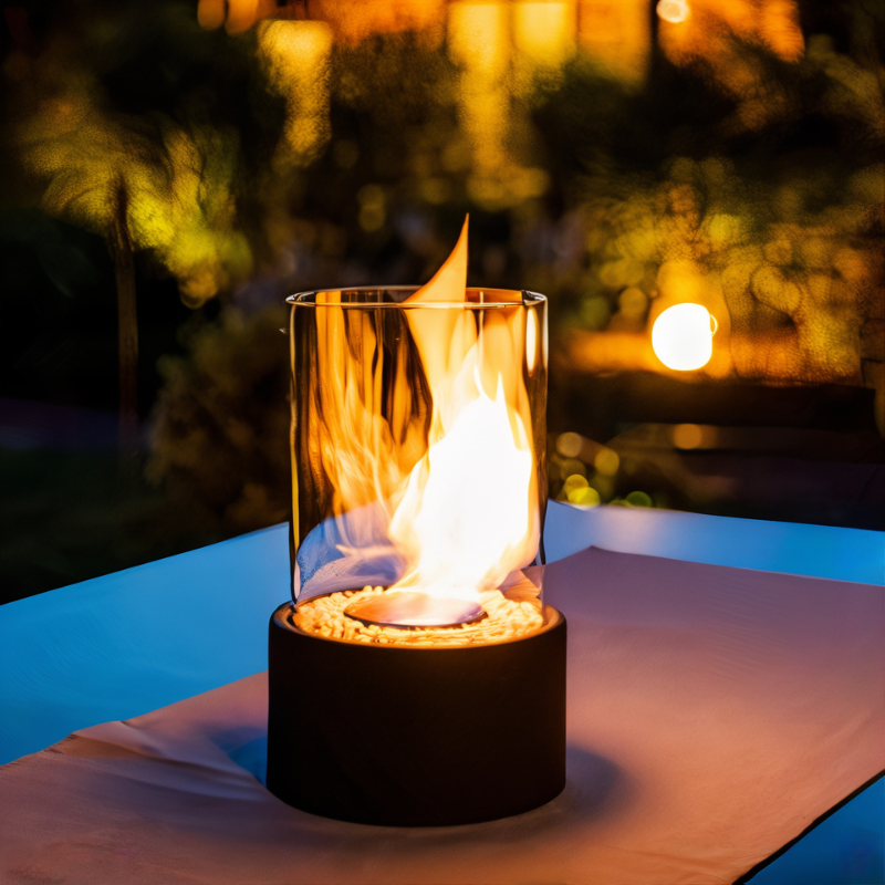 Tisch-Öllampe mit Glaszylinder – Stimmungsvolle Beleuchtung mit echter Flamme für Dinnerpartys, Terrassen & Wohndekoration