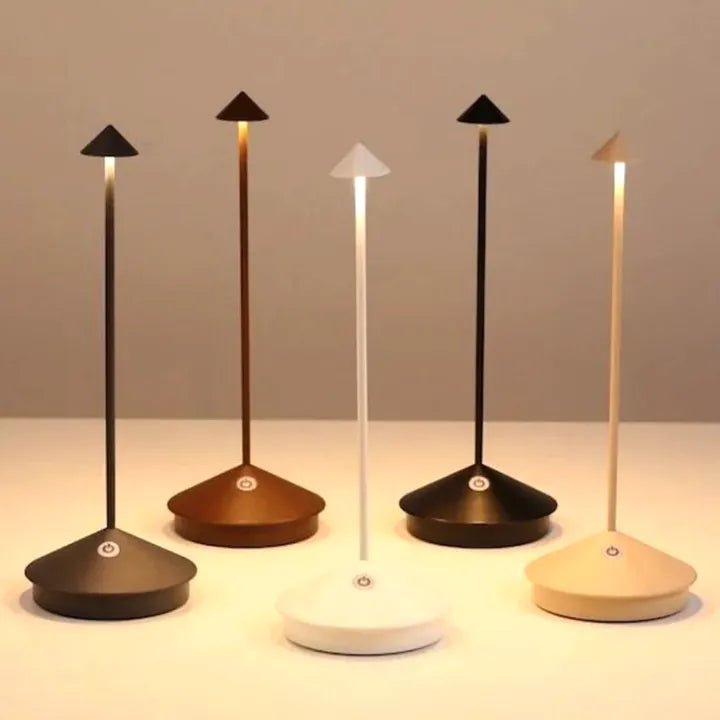 Cordless LED Accent Light 12 in Tall Rechargeable Battery Powered Dimmable Warm Glow Metal Construction Patio Dining Bedside Use | Thomler