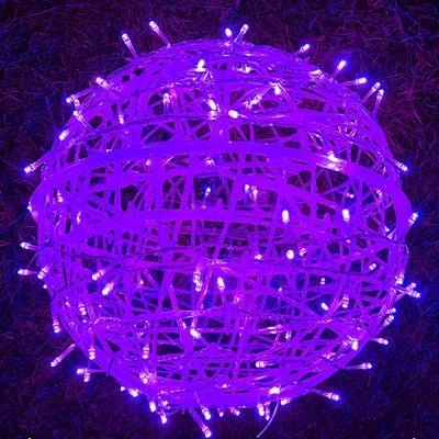 Woven LED Globe Light 8 Inch Weatherproof Hanging Outdoor Sphere for Patio Yard Deck Party String Linkable Ambient Glow | Thomler