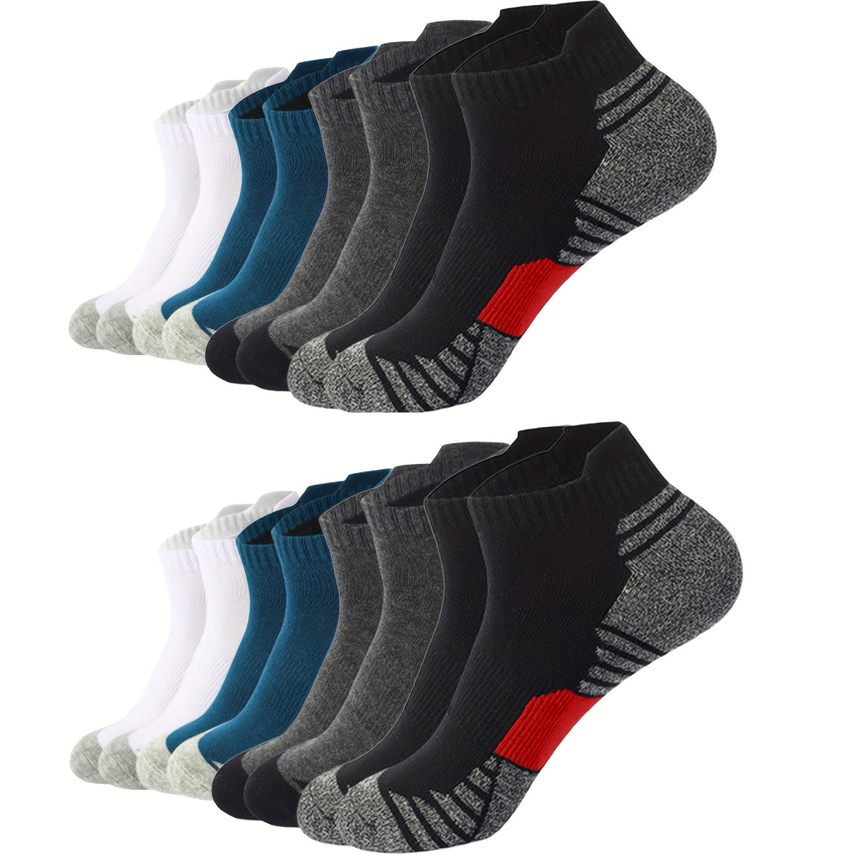 Herren-Socken aus Baumwollmix – Feuchtigkeitsableitendes Multipack für Arbeit, Sport & Freizeit – Erhältlich in Weiß, Schwarz, Blau & Grau | Thomler