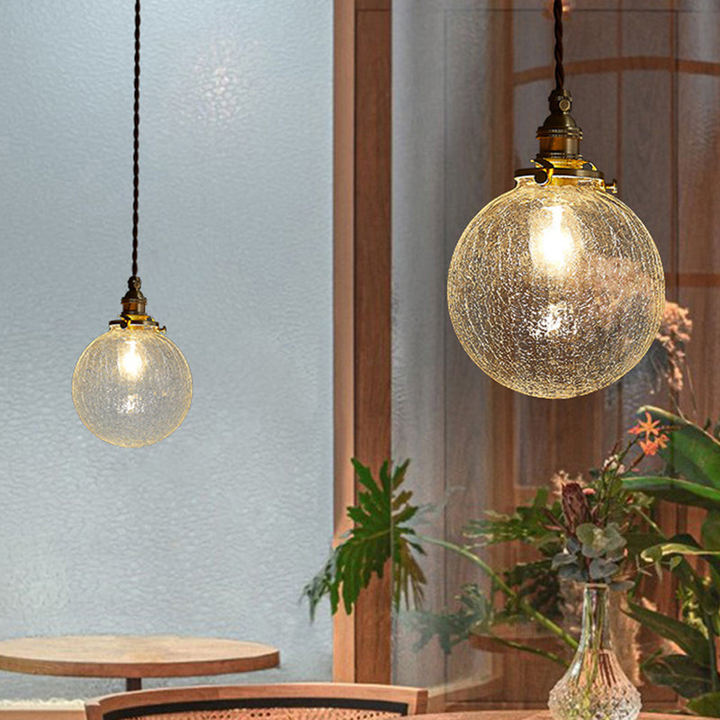 Clear Glass Hanging Lamp E27 Socket 6 in Diameter Scandinavian Style for Dining Room Kitchen Island Over Table Adjustable Cord Modern Minima | Thomler