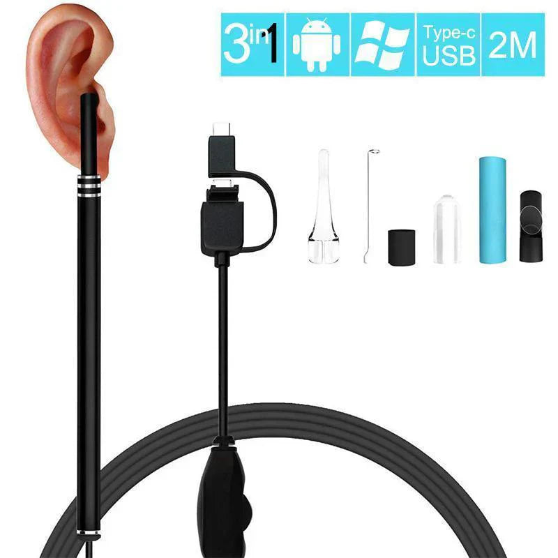 Endoscopio 3 en 1 para la limpieza de oídos