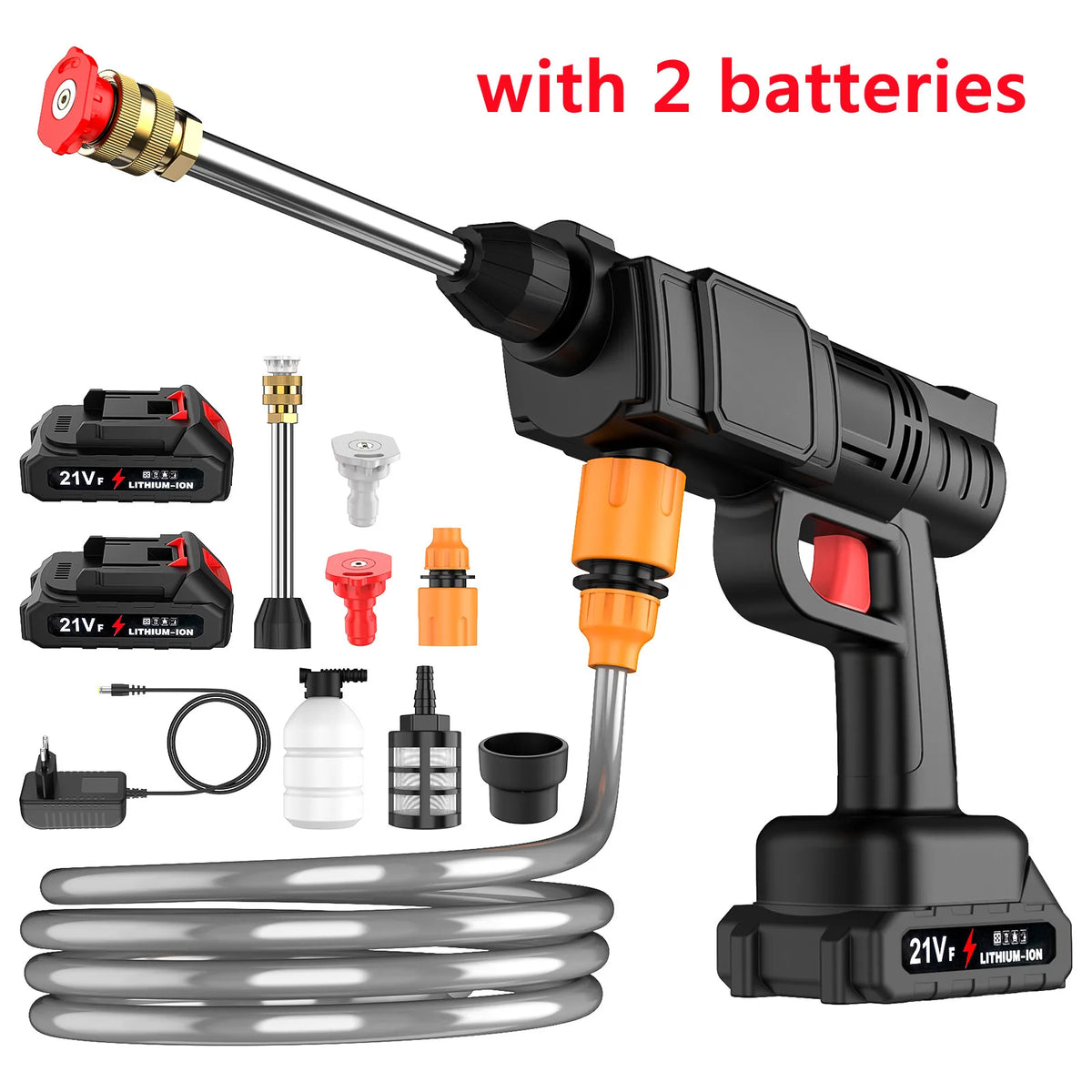 Rechargeable Electric Power Washer for Vehicles & Outdoor Spaces – Battery-Operated Handheld Water Sprayer with Adjustable Nozzle | Thomler