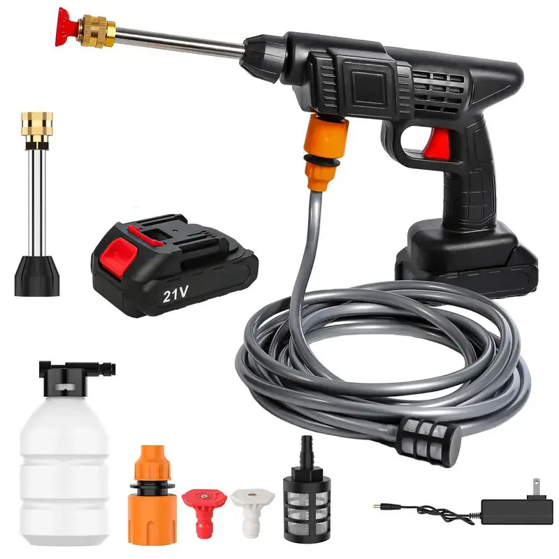 Rechargeable Electric Power Washer for Vehicles & Outdoor Spaces – Battery-Operated Handheld Water Sprayer with Adjustable Nozzle | Thomler