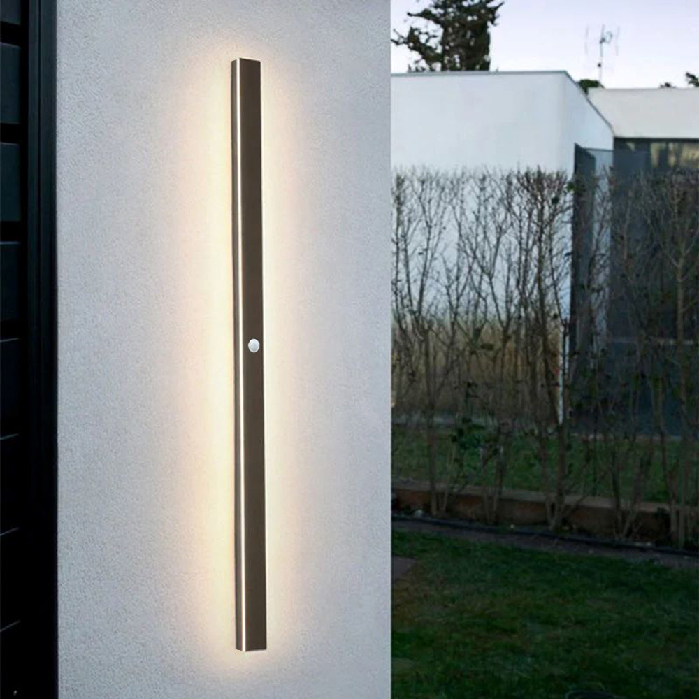 LED-Wandleuchte für den Außenbereich, 200 cm, schwarz, wetterfestes Gehäuse für Fassade, Garten, Terrasse, Flur, Weg, Eingang, IP65, architektonisch, schmal | Thomler