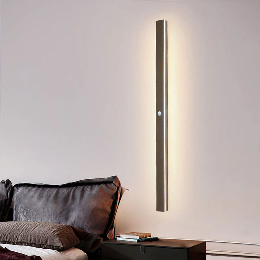 LED-Wandleuchte für den Außenbereich, 200 cm, schwarz, wetterfestes Gehäuse für Fassade, Garten, Terrasse, Flur, Weg, Eingang, IP65, architektonisch, schmal | Thomler