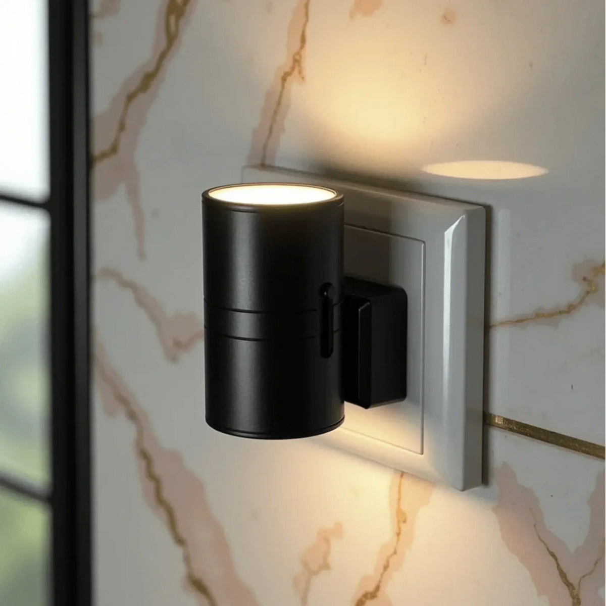 Plug-in dimbaar nachtlampje met automatische sensor – verstelbare led-wandlamp voor slaapkamer, hal en badkamer