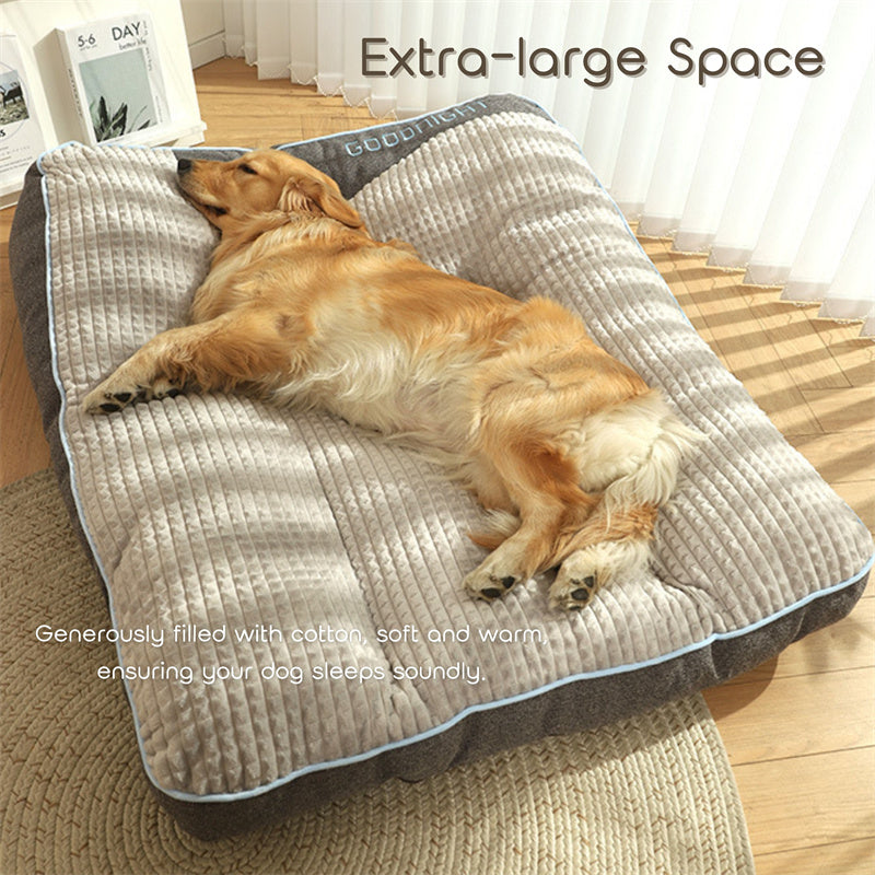 Plush Bolster Pet Lounger with Supportive Rim for Medium to Large Dogs – Cushioned Sleeping Pad in Brown – Removable Washable Cover – 31 × 2 | Thomler