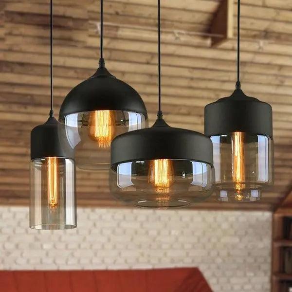 Geometrische Deckenleuchte mit Holz- & Metallrahmen – Zeitgenössische Hängelampe für Essbereiche & Kücheninseln – Kreis, Oval, Rechteck, Raute