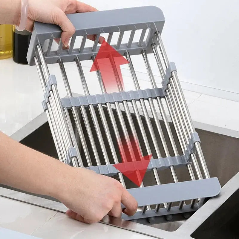 Over-Sink Dish Drying Rack Expandable Stainless Steel for Kitchen Counter Space Saving Drainer Basket | Thomler