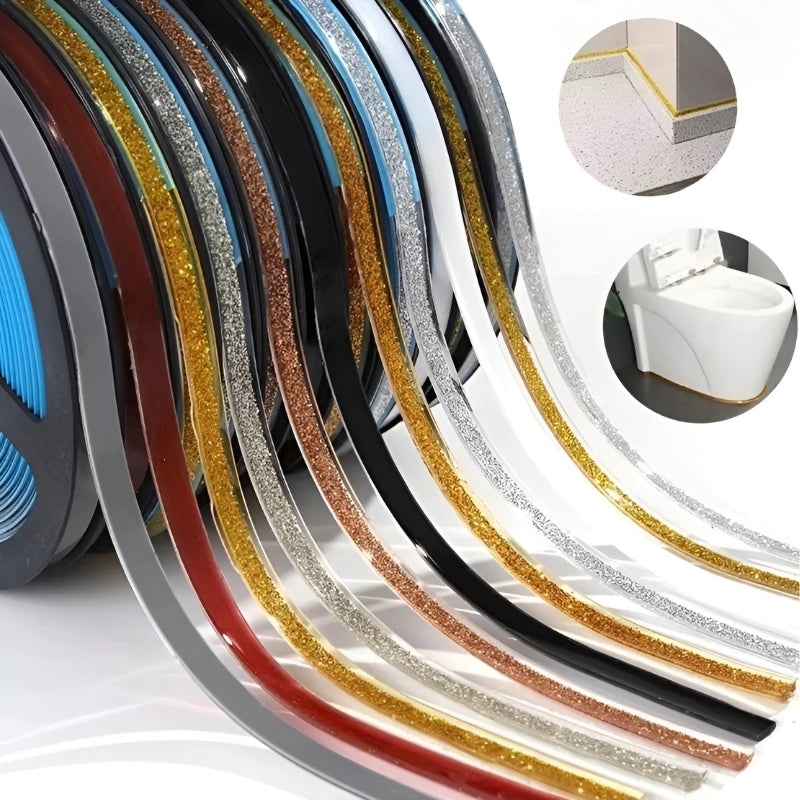 Decorative Tile Grout Line Cover Tape 236 in Self-Adhesive Mold-Resistant Sealer for Kitchen Bathroom White Black Gold Gray Silver Rose Gold | Thomler