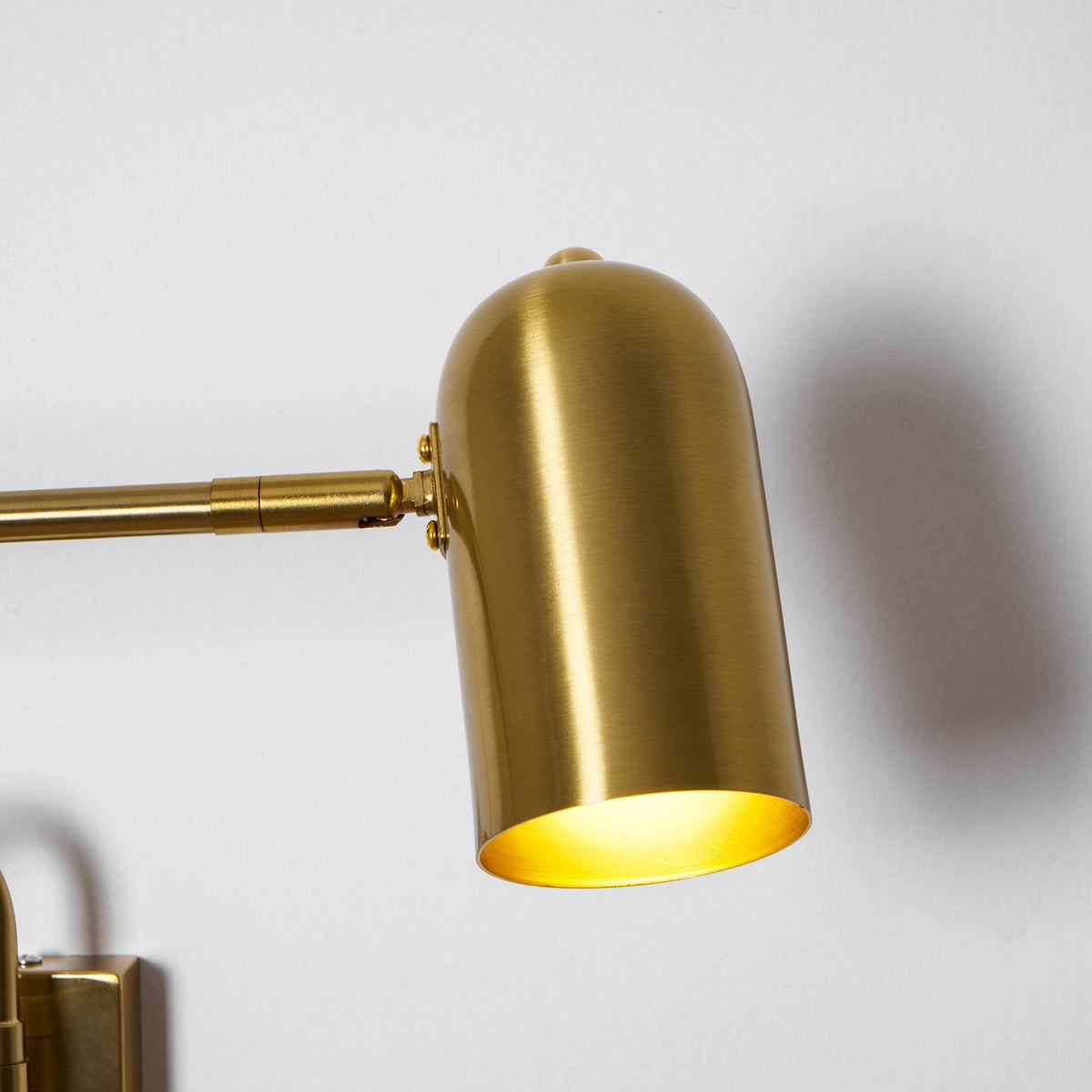 Swing-Arm Reading Sconce with Rotating Shade Metal Plug-In Fixture Black & Gold Finish for Bedroom Living Room Study Nook Task Lighting | Thomler