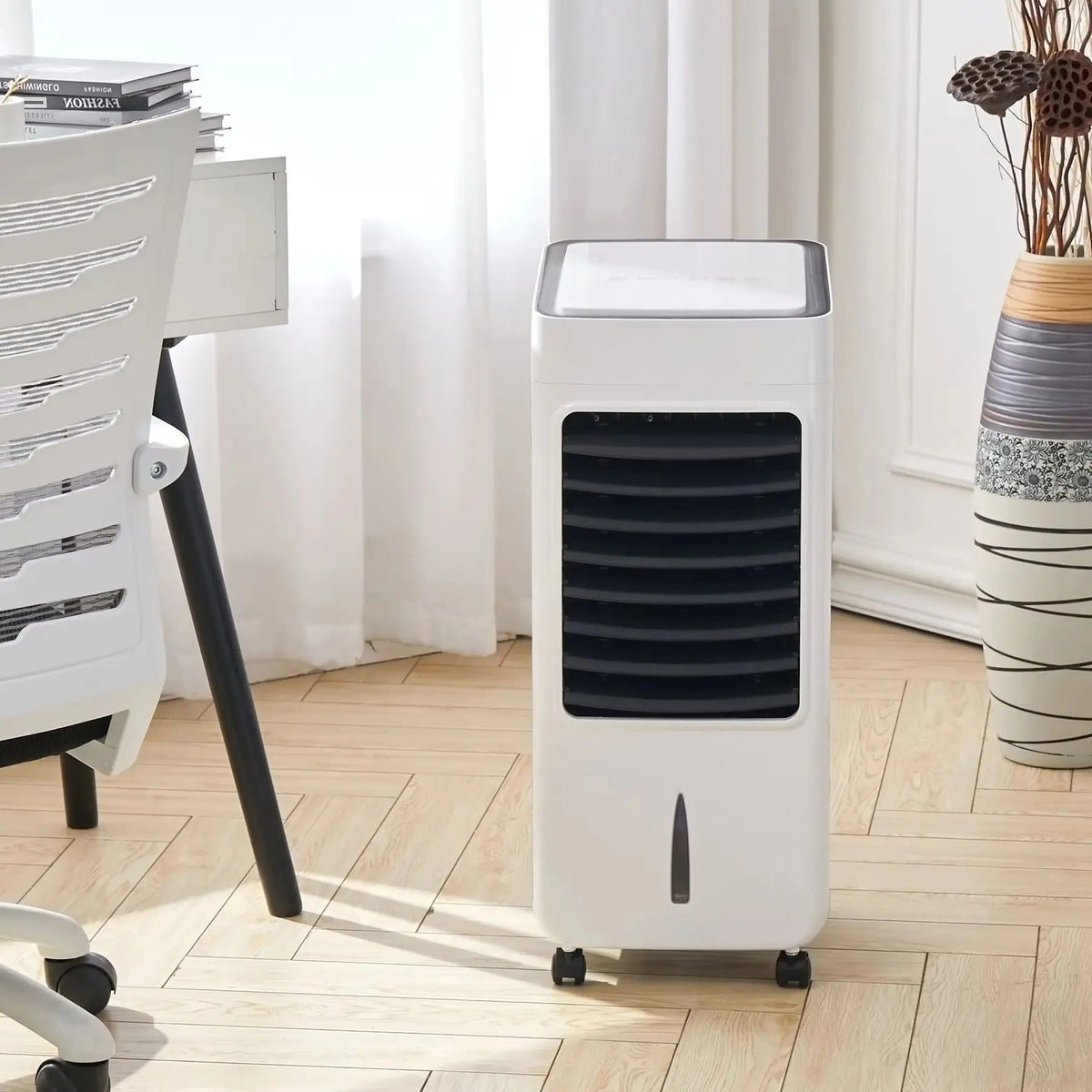 Evaporative Air Cooler with Remote & 2.6 Gal Water Tank – Tower Fan Humidifier for Bedroom Office Living Room