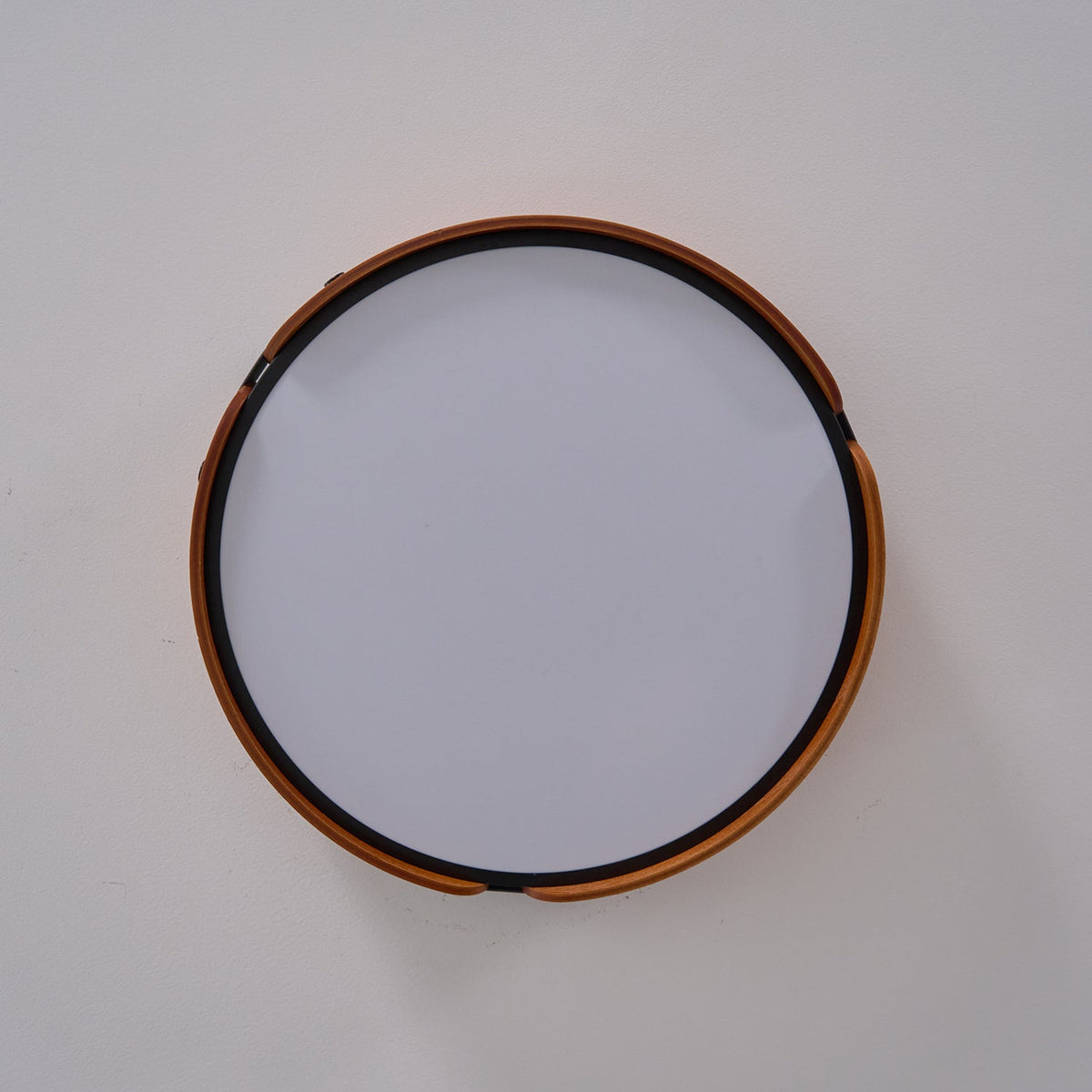 Flush Mount LED Wood Ceiling Light 16.5 in Wireless Dimmer Remote Control for Bedroom Bathroom Hallway Indoor Natural Walnut Finish Low Prof | Thomler