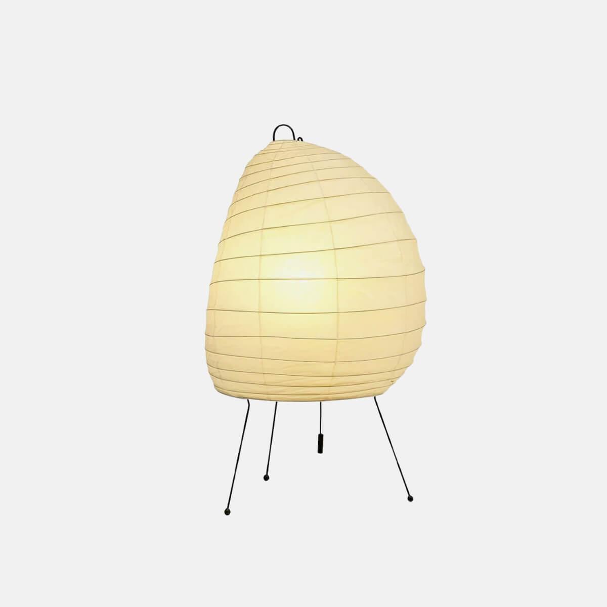 Skulpturale Reispapier-Tischleuchte 10 Zoll in Weiß, Ambiente-Nachtischlampe im Japandi-Stil, sanftes diffuses Licht für Nachttisch, Wohnzimmer, modern-minimalistisch | Thomler