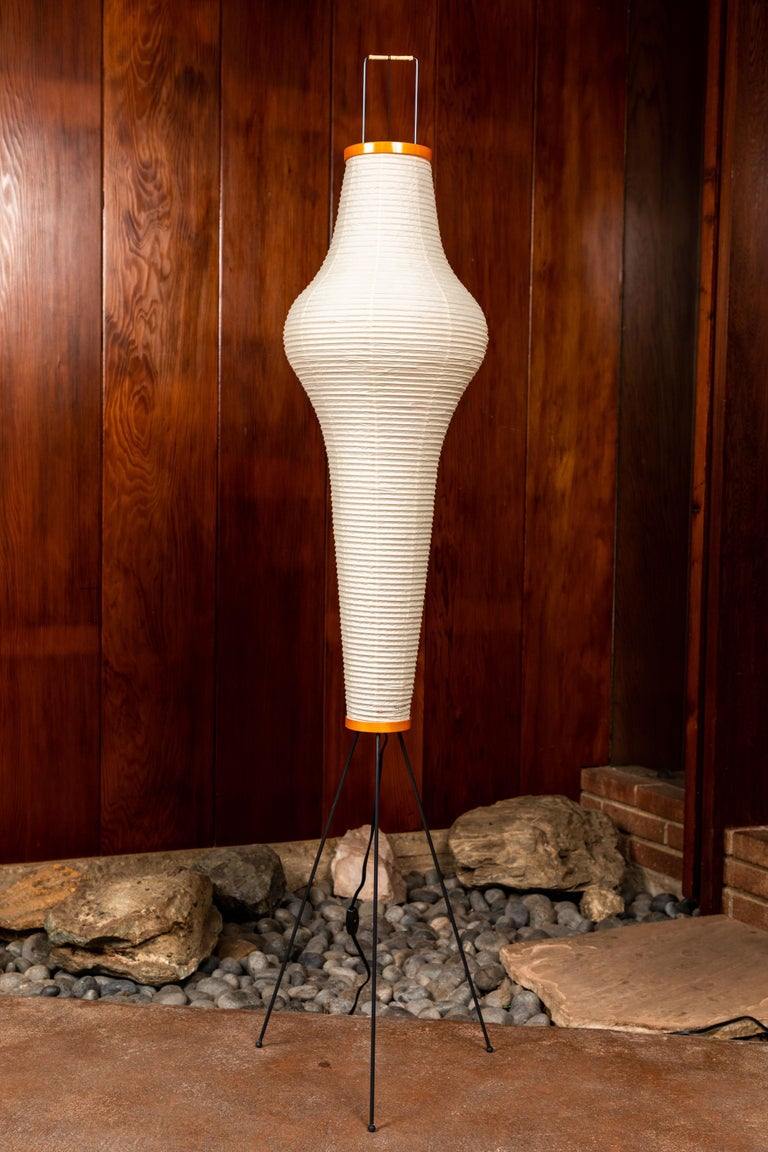 Handcrafted Paper Shade Tripod Standing Lamp 20 in White for Living Room Bedroom Reading Nook Accent Light Japandi Minimalist Decor | Thomler
