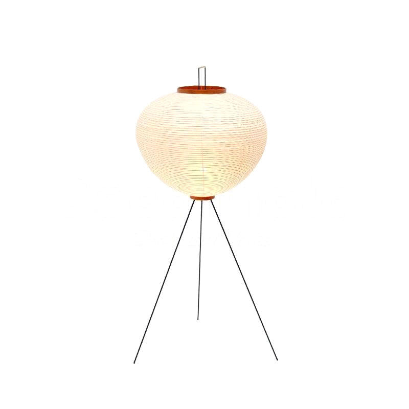 Handcrafted Paper Shade Tripod Standing Lamp 20 in White for Living Room Bedroom Reading Nook Accent Light Japandi Minimalist Decor | Thomler