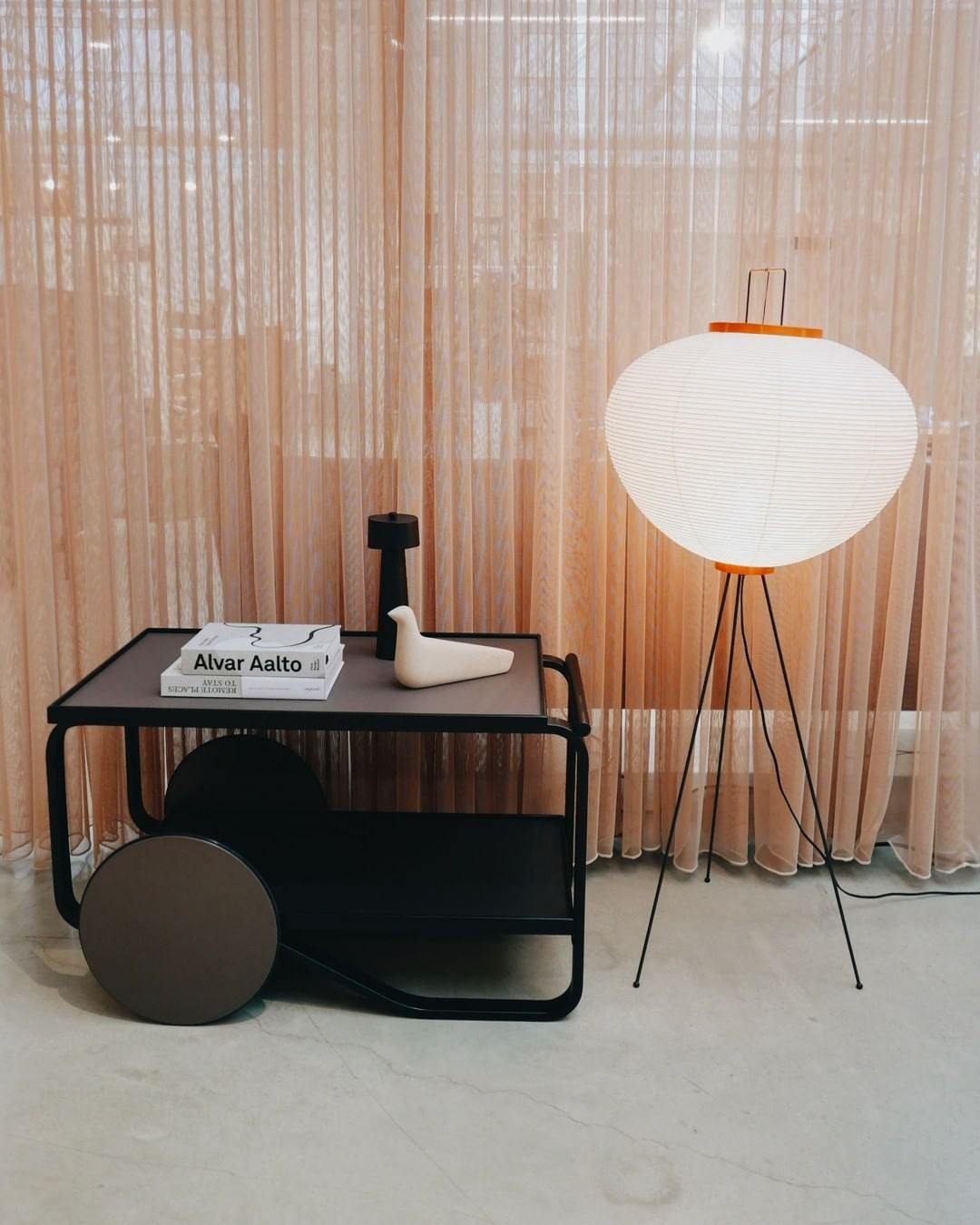 Handcrafted Paper Shade Tripod Standing Lamp 20 in White for Living Room Bedroom Reading Nook Accent Light Japandi Minimalist Decor | Thomler
