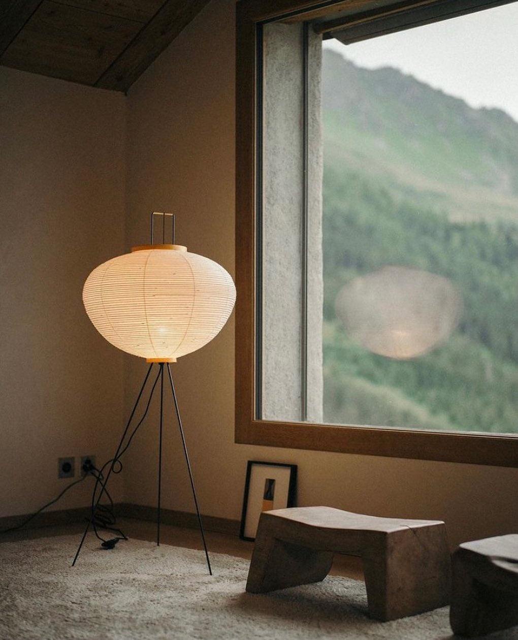 Handcrafted Paper Shade Tripod Standing Lamp 20 in White for Living Room Bedroom Reading Nook Accent Light Japandi Minimalist Decor | Thomler