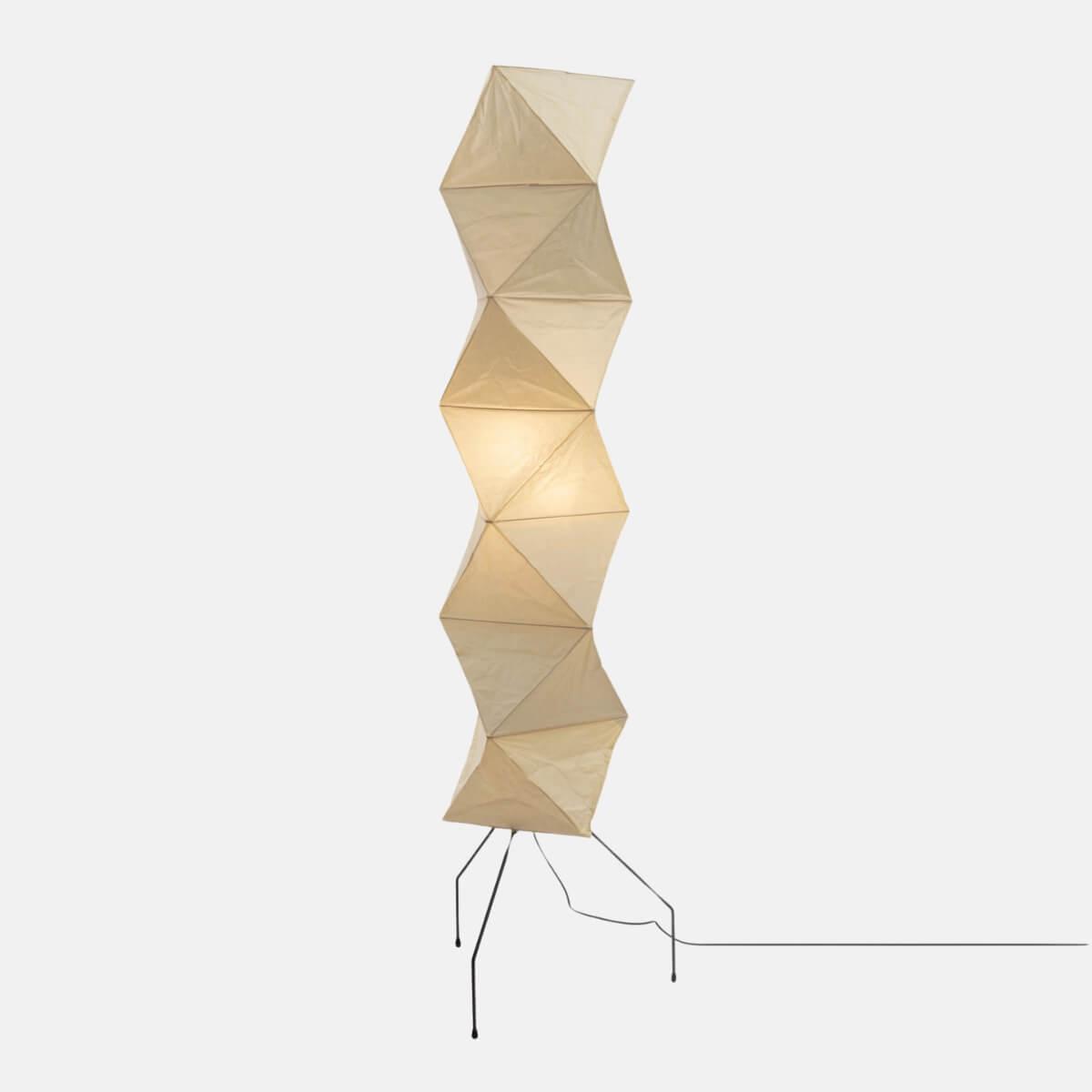 Tall Paper-Shade Standing Lamp 74 in Minimalist Accent Light Bedroom Corner Reading Lounge Space Japanese-Inspired Vertical Illumination | Thomler