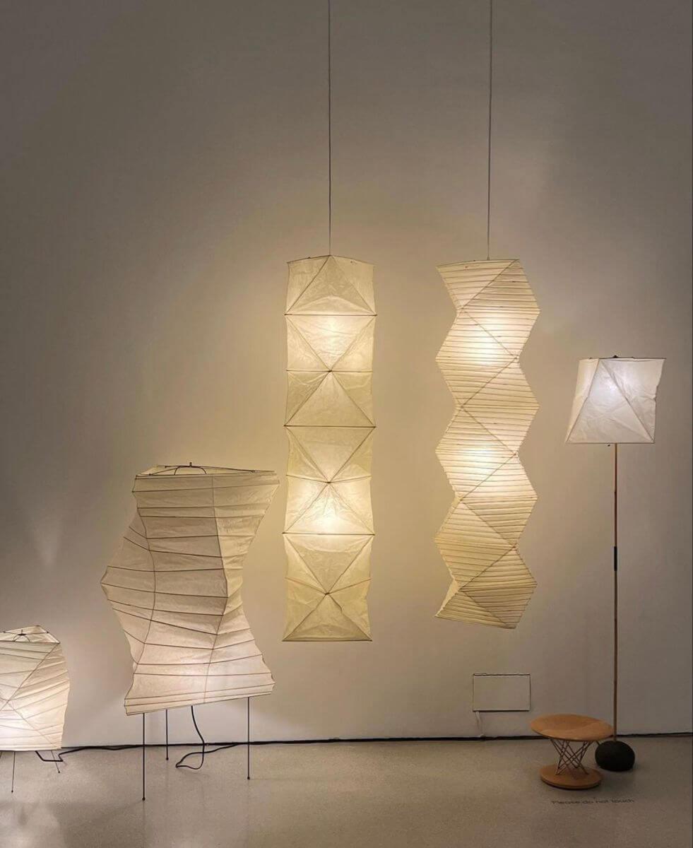 Tall Paper-Shade Standing Lamp 74 in Minimalist Accent Light Bedroom Corner Reading Lounge Space Japanese-Inspired Vertical Illumination | Thomler