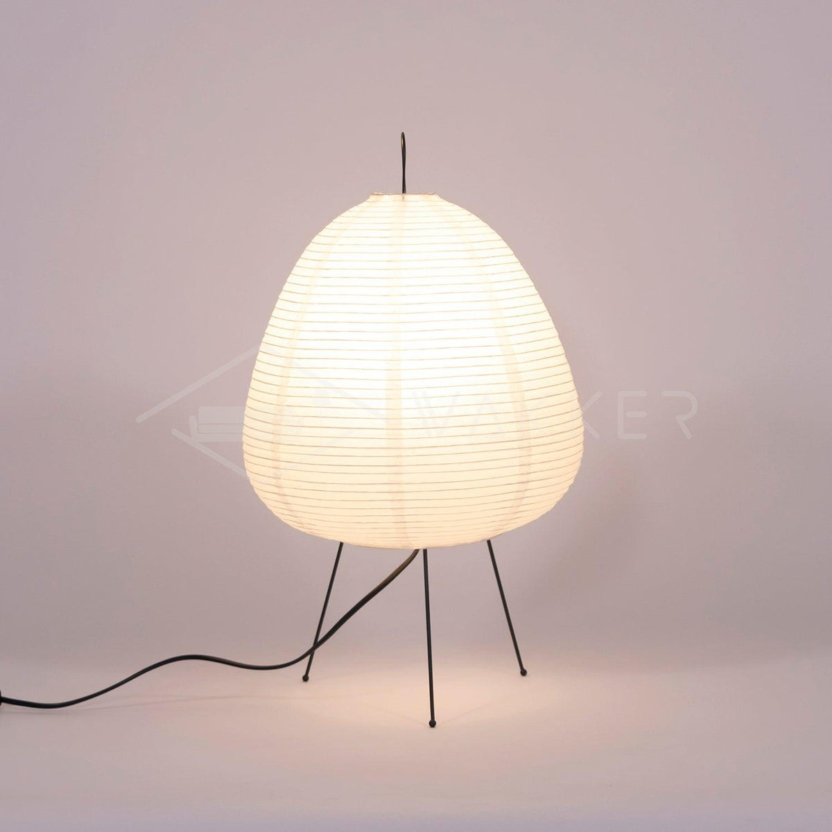 Lámpara de acento con pantalla de papel hecha a mano, 10 pulgadas de ancho, luz nocturna LED de brillo cálido para dormitorio, oficina, escritorio, rincón de lectura, estilo minimalista japonés