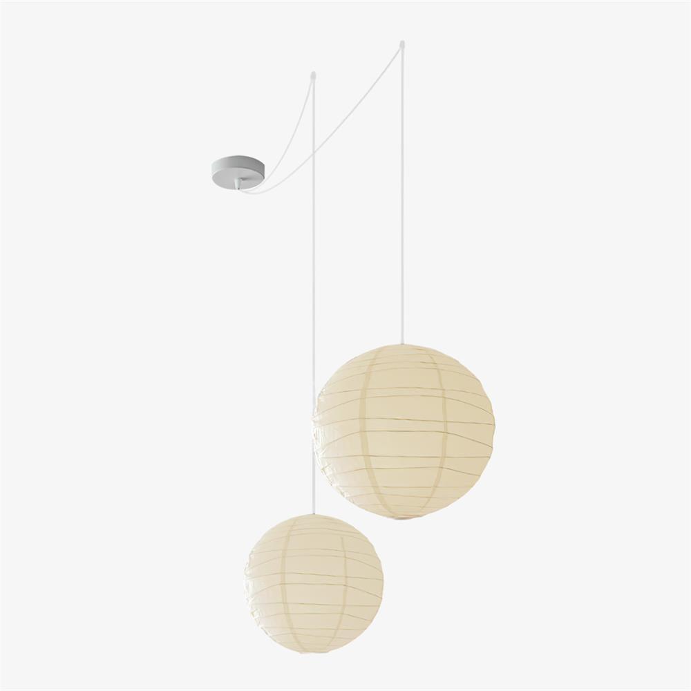 Paper Globe Hanging Light Fixture White Shade Adjustable Wire for Dining Room Living Room Bedroom Overhead Lighting Mid-Century Asian Inspir | Thomler