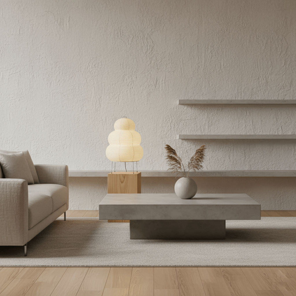 Lámpara de acento con pantalla de papel hecha a mano, 10 pulgadas de ancho, luz nocturna LED de brillo cálido para dormitorio, oficina, escritorio, rincón de lectura, estilo minimalista japonés