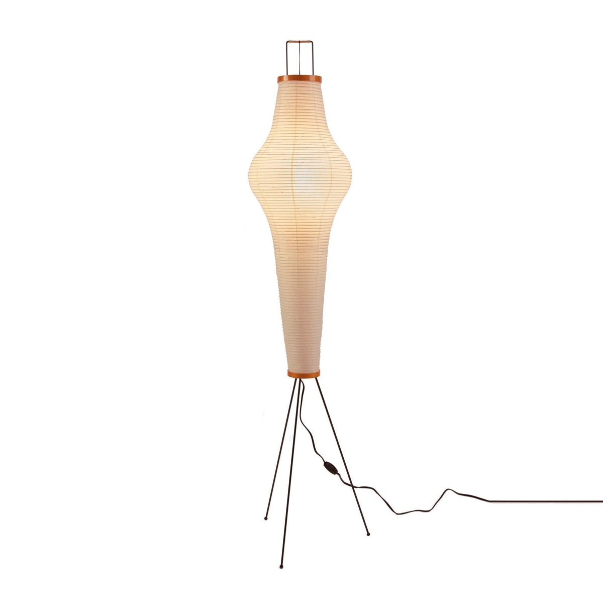 Handcrafted Paper Shade Tripod Standing Lamp 20 in White for Living Room Bedroom Reading Nook Accent Light Japandi Minimalist Decor | Thomler