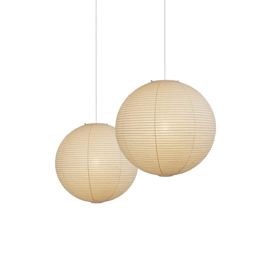 Spherical Wire-Frame Ceiling Fixture with Paper Diffuser for Kitchens & Dining Spaces – Sculptural Overhead Lighting – Adjustable Height Up | Thomler