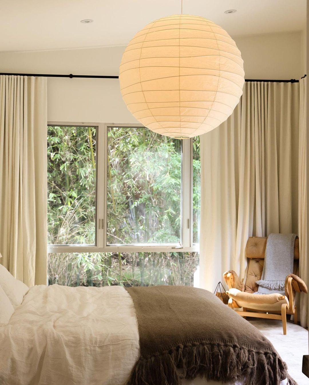 Paper Globe Hanging Light Fixture White Shade Adjustable Wire for Dining Room Living Room Bedroom Overhead Lighting Mid-Century Asian Inspir | Thomler