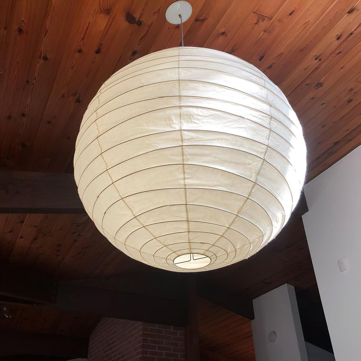 Paper Globe Hanging Light Fixture White Shade Adjustable Wire for Dining Room Living Room Bedroom Overhead Lighting Mid-Century Asian Inspir | Thomler