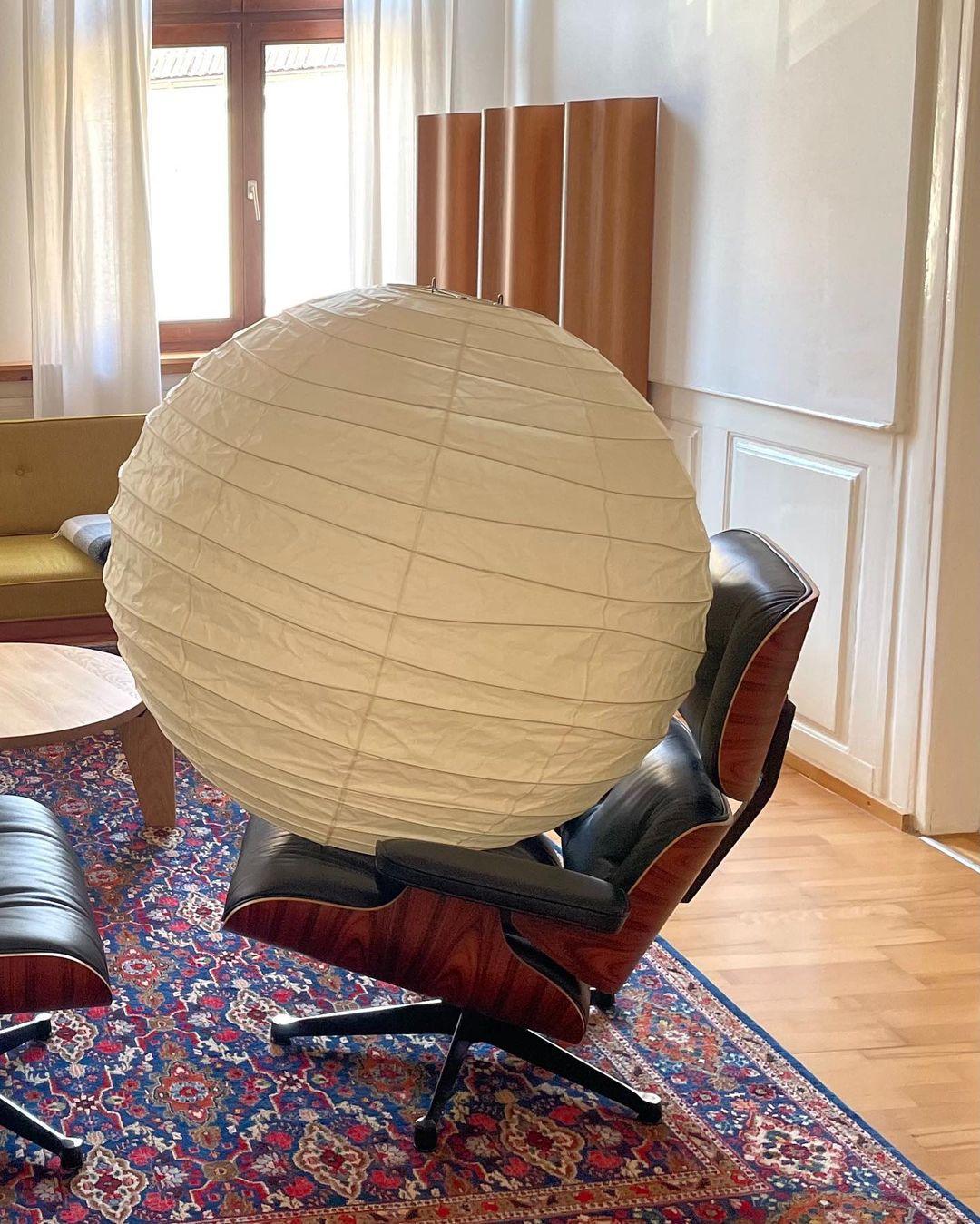 Paper Globe Hanging Light Fixture White Shade Adjustable Wire for Dining Room Living Room Bedroom Overhead Lighting Mid-Century Asian Inspir | Thomler