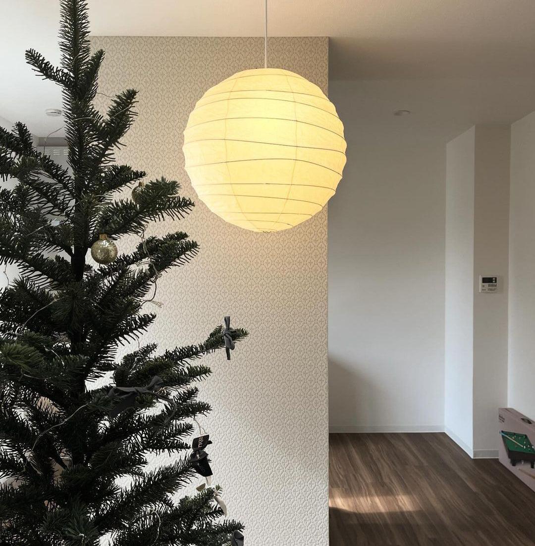 Paper Globe Hanging Light Fixture White Shade Adjustable Wire for Dining Room Living Room Bedroom Overhead Lighting Mid-Century Asian Inspir | Thomler