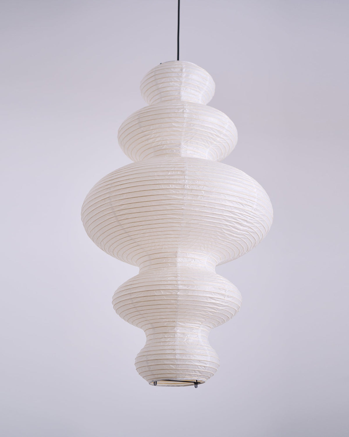 Hanging Lantern Fixture 19-Inch Natural Fiber Shade White Orb Ceiling Light Adjustable 59-Inch Cord for Dining Room Kitchen Island Asian-Ins | Thomler